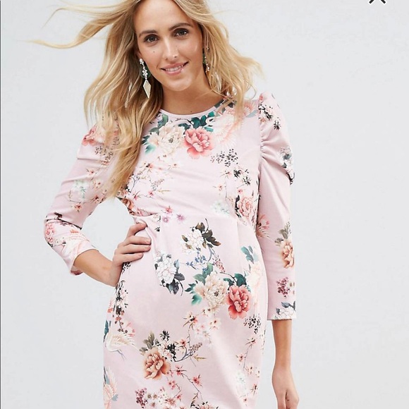 ASOS Maternity Midi Dress in Floral print sz 6 - Picture 2 of 10